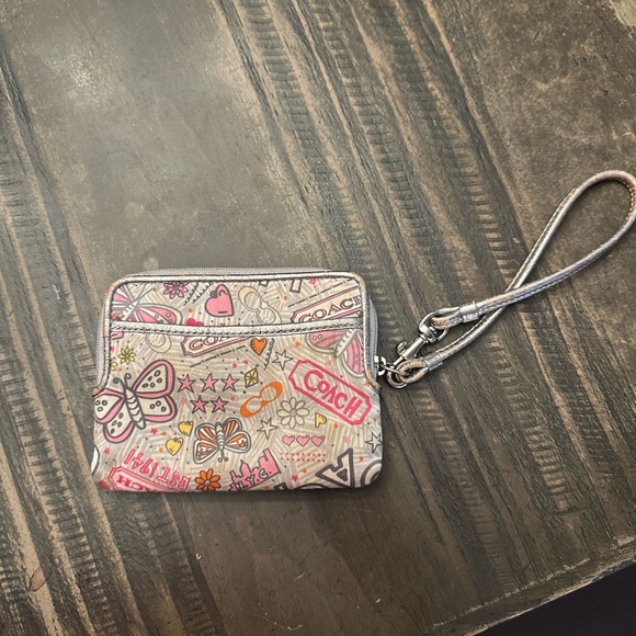 Coach Colorful Graphic Wristlet - Picture 1 of 5